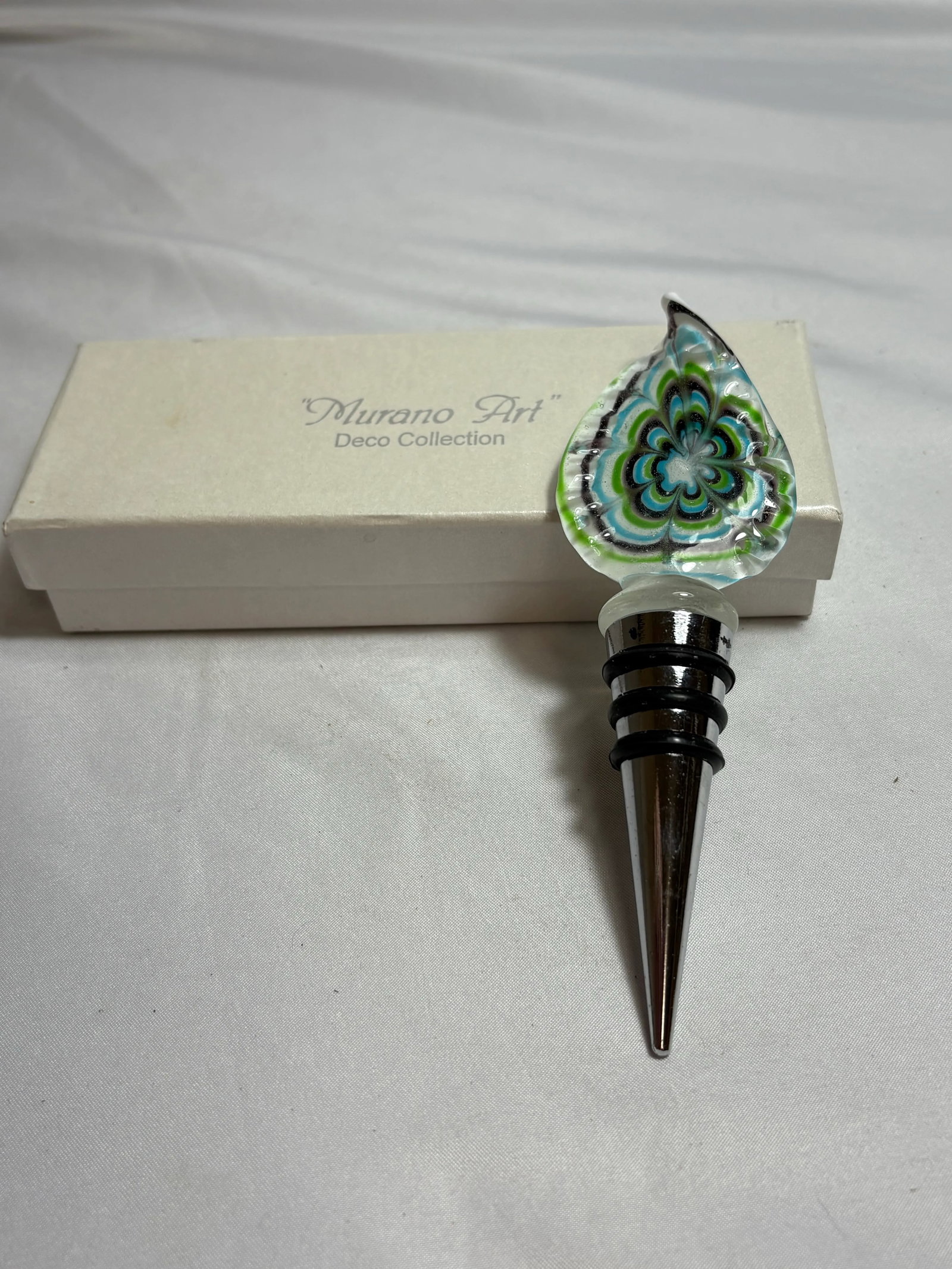 Murano Flower Inspired Hand Blown Bottle Stopper - 2