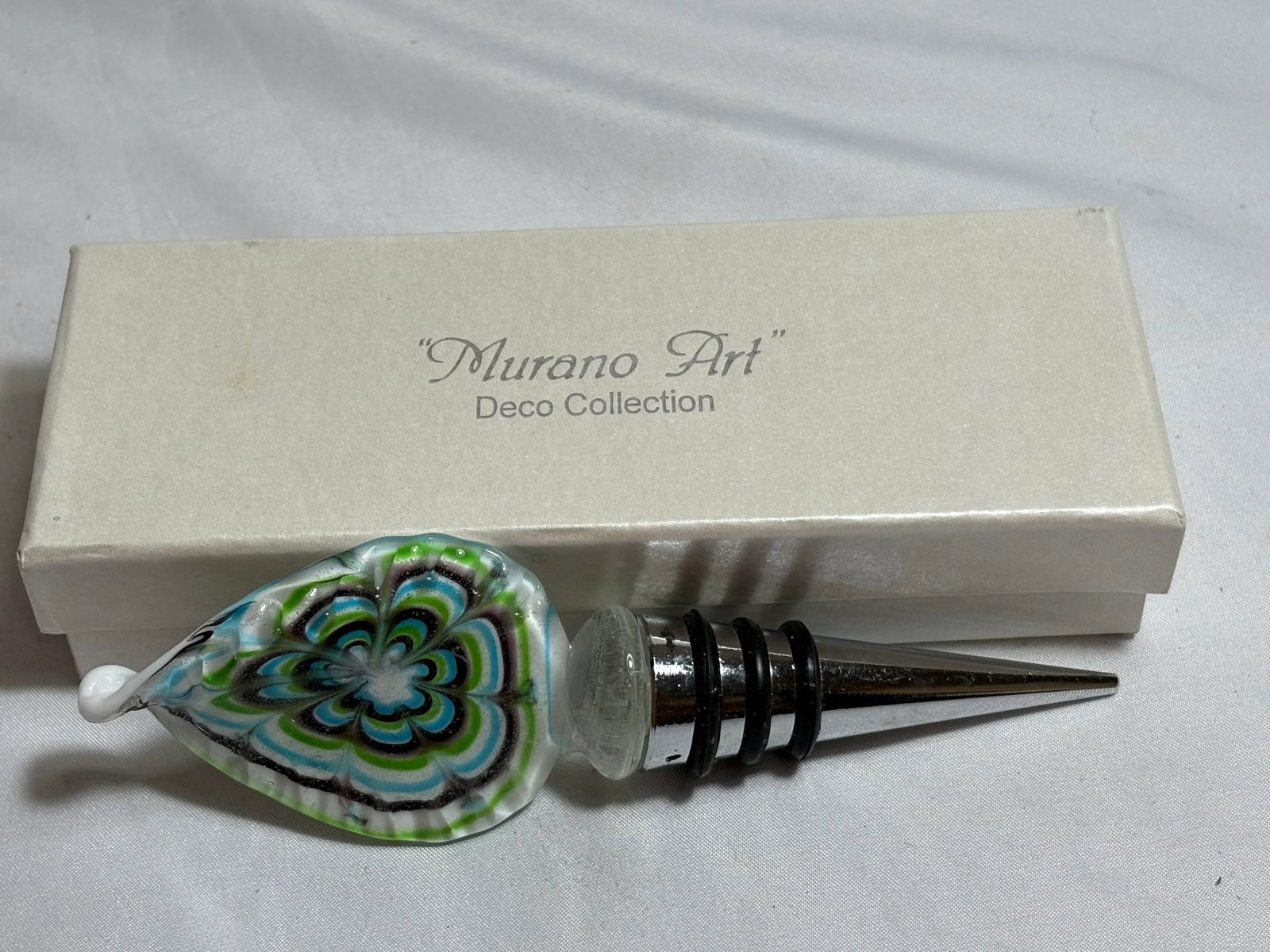 Murano Flower Inspired Hand Blown Bottle Stopper - 3
