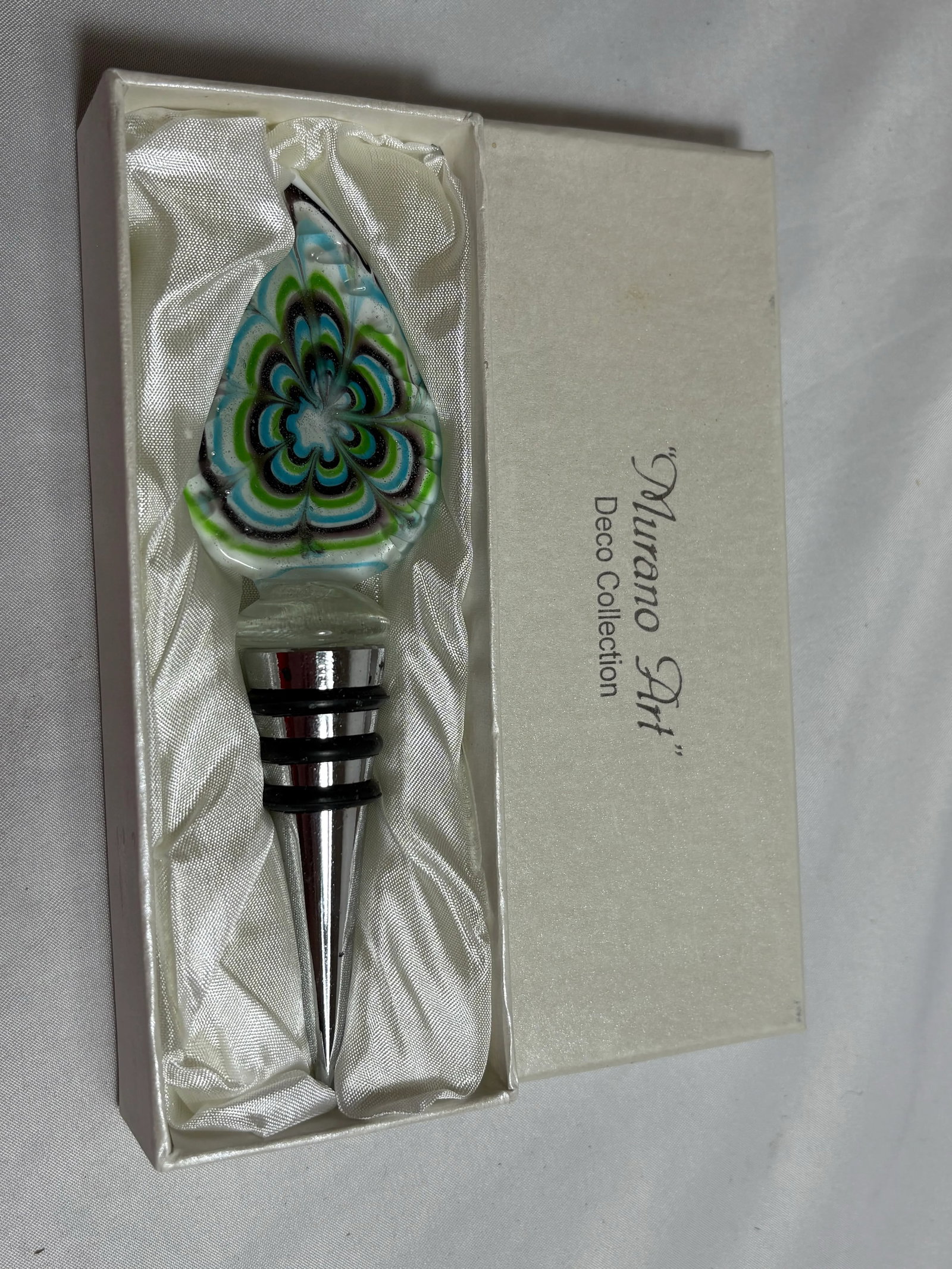 Murano Flower Inspired Hand Blown Bottle Stopper - 4