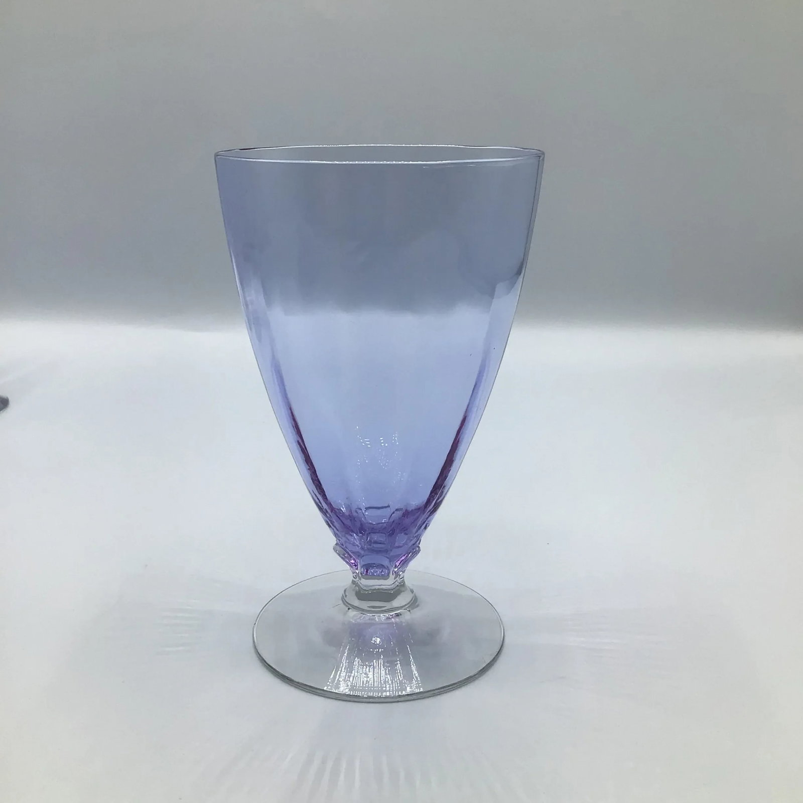 Art Deco Optic Wisteria Footed Juice Glasses by Fostoria Glass-Set of 6 - 2