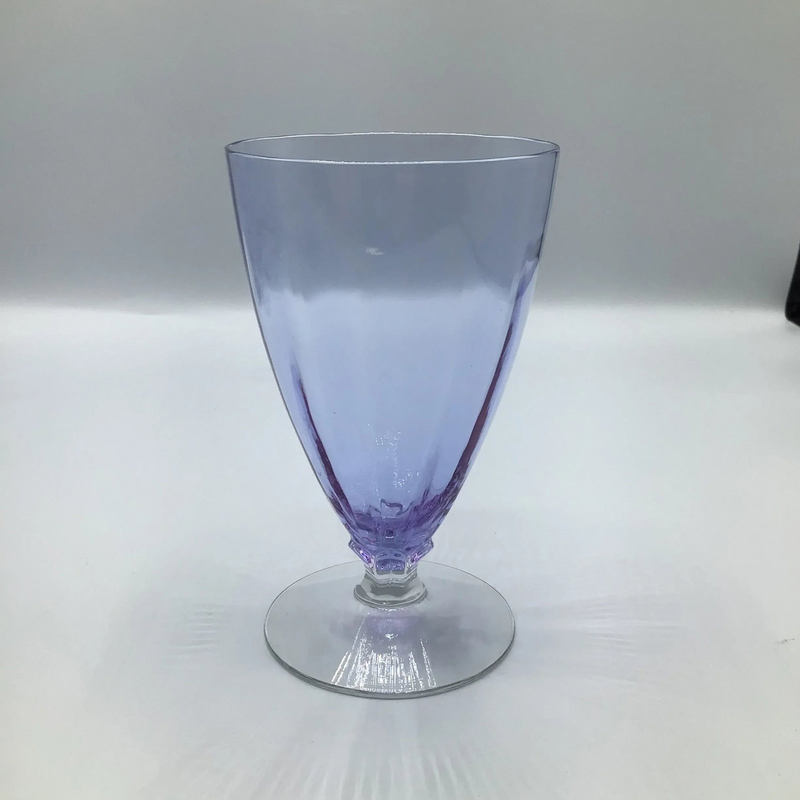 Art Deco Optic Wisteria Footed Juice Glasses by Fostoria Glass-Set of 6 - 3