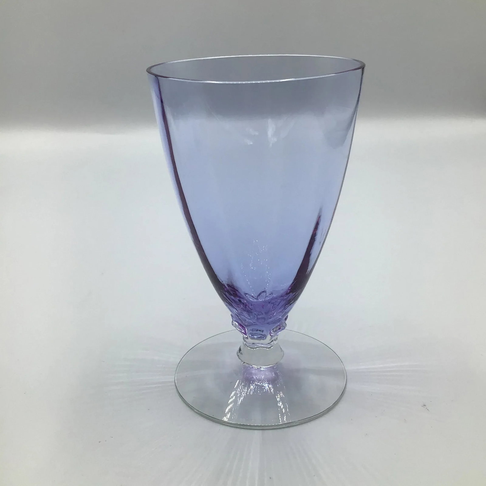Art Deco Optic Wisteria Footed Juice Glasses by Fostoria Glass-Set of 6 - 5
