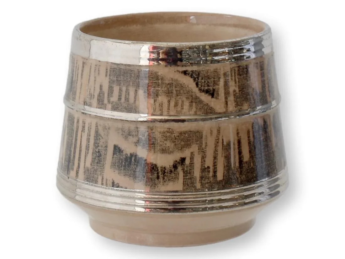 1930s Silver Shield Faux Bois Pattern Cream & Sugar - 3