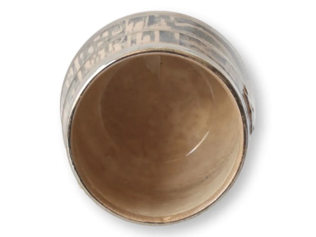 1930s Silver Shield Faux Bois Pattern Cream & Sugar - 4