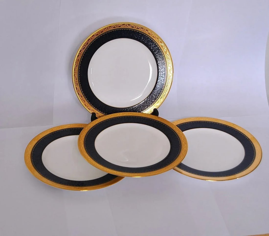 Noritake Cobalt Blue Gold Salad Plates- Set of 4 - 2