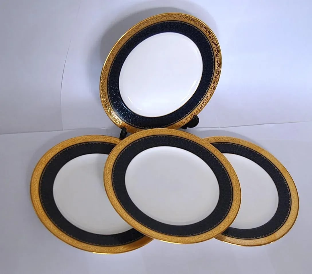 Noritake Cobalt Blue Gold Salad Plates- Set of 4 - 3