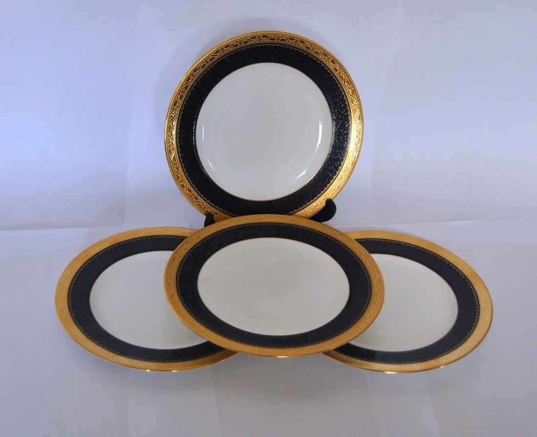 Noritake Cobalt Blue Gold Salad Plates- Set of 4 - 4