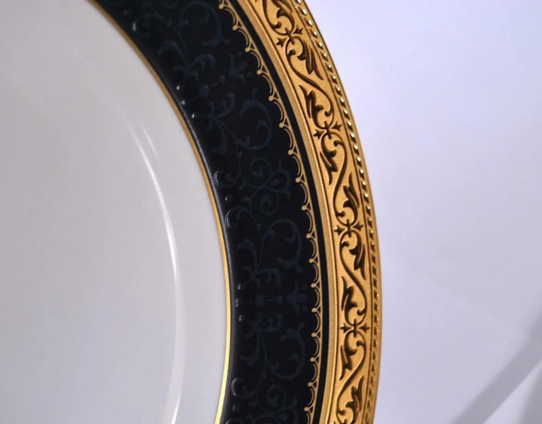 Noritake Cobalt Blue Gold Salad Plates- Set of 4 - 6