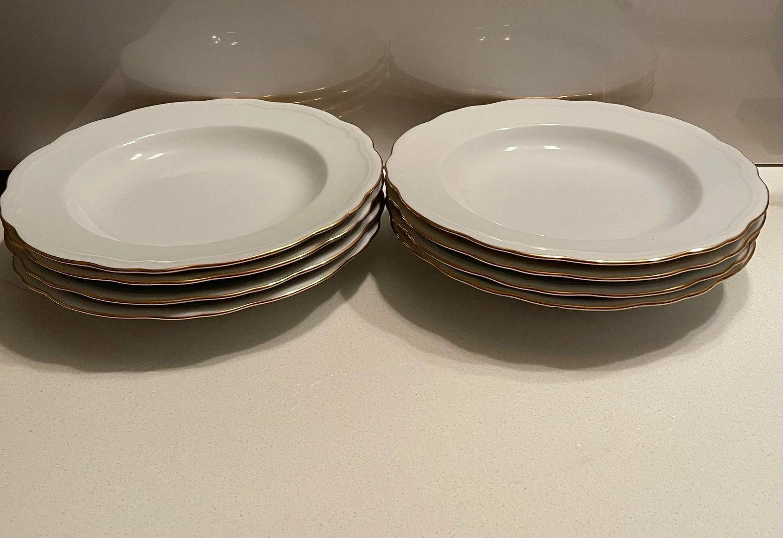 Late 20th Century Mikasa Gold Coin Soup Bowls - Set of 8 - 8