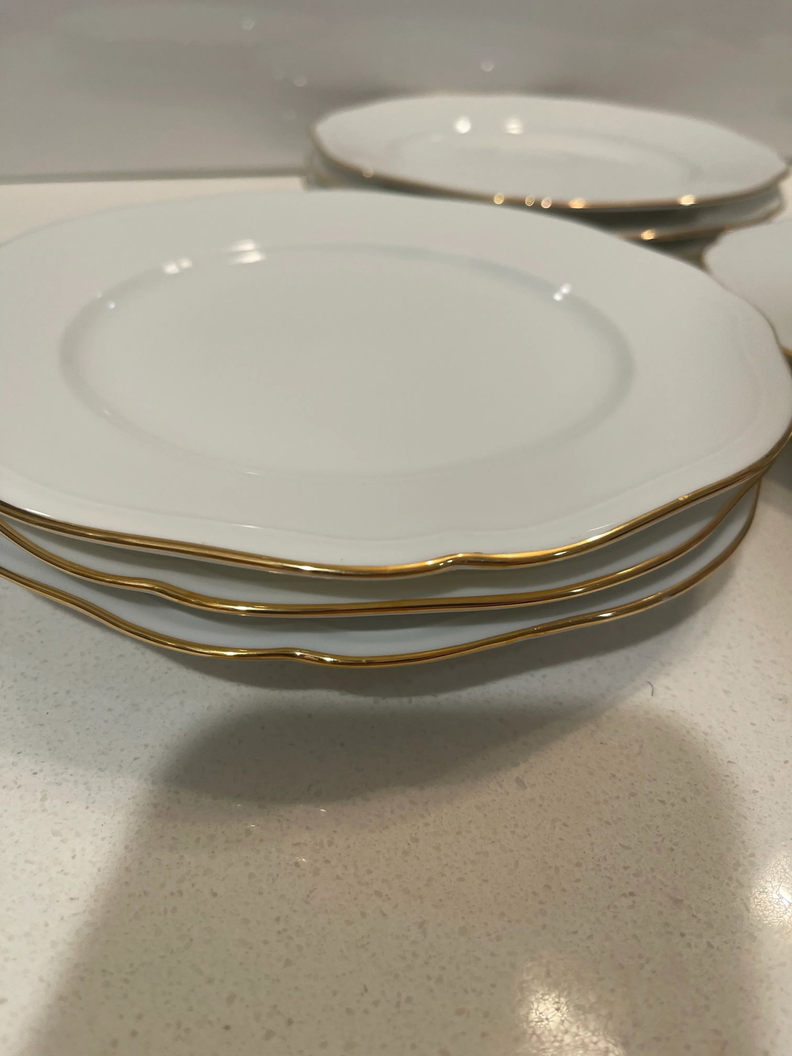 Late 20th Century Mikasa Gold Coin Salad Plates - Set of 8 - 4