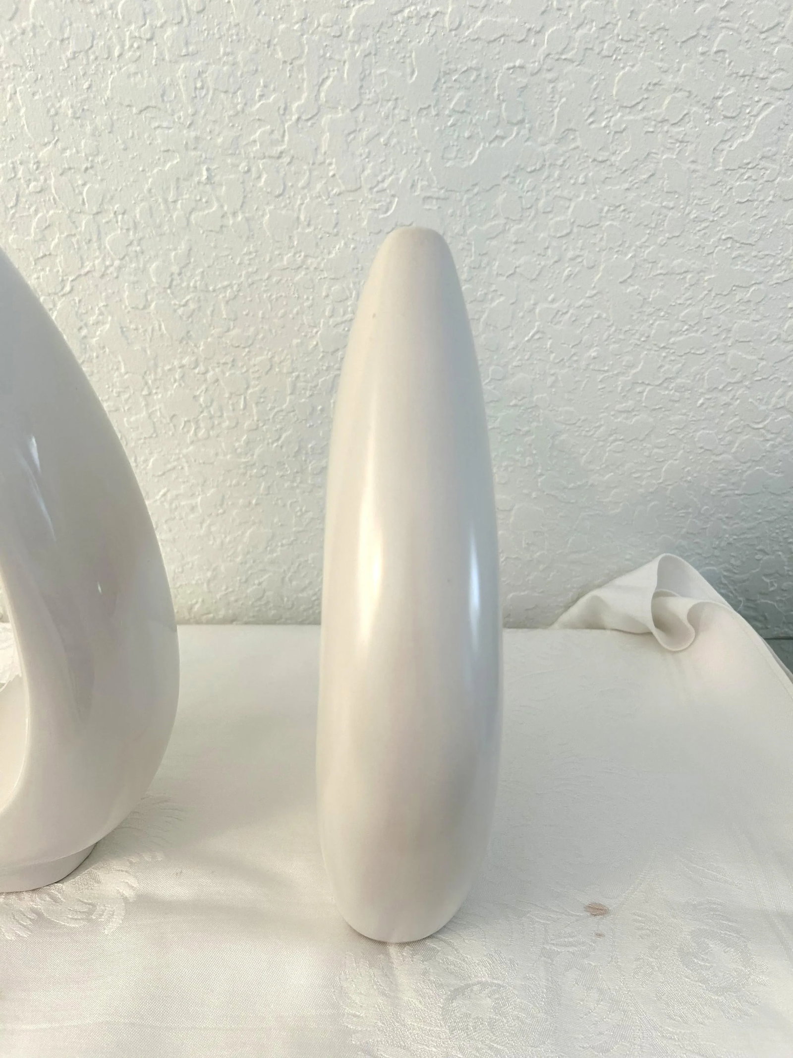 Organic Modern White Cermaic Sculptures, Set of 3 - 4