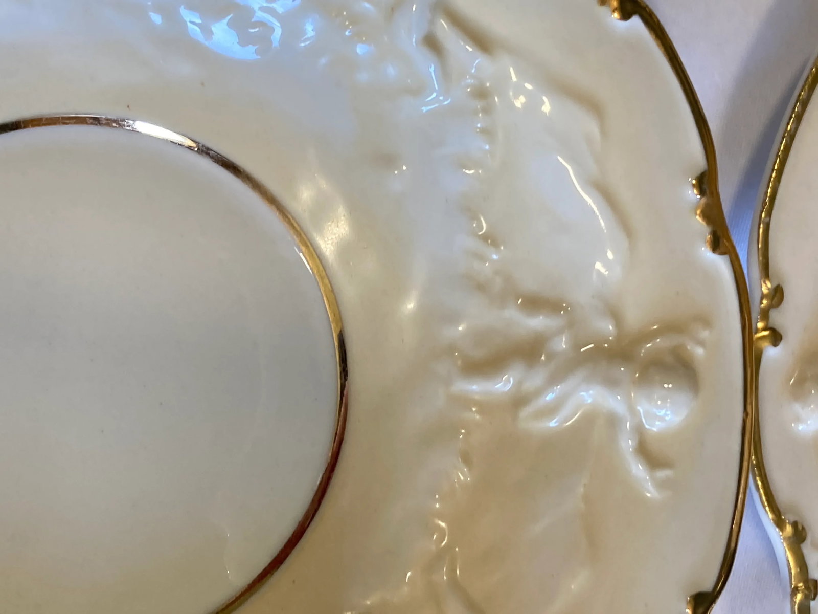 Antique Ernst Bohne Sohne Cherub Teacup and Saucer With Gold Trim Set- 14 Pieces - 7