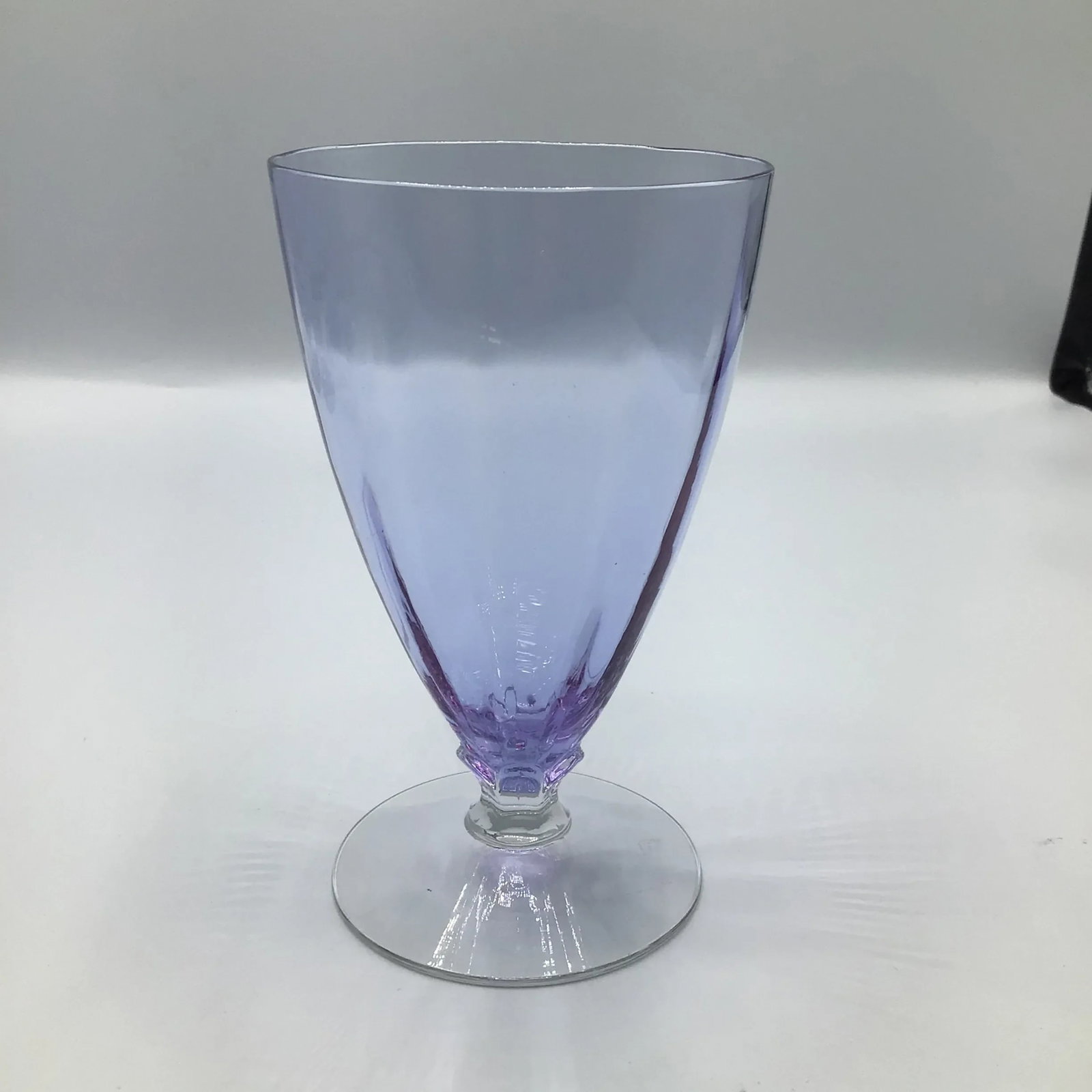 Art Deco Optic Wisteria Footed Tumbler by Fostoria Glassware-Set of 12 - 2