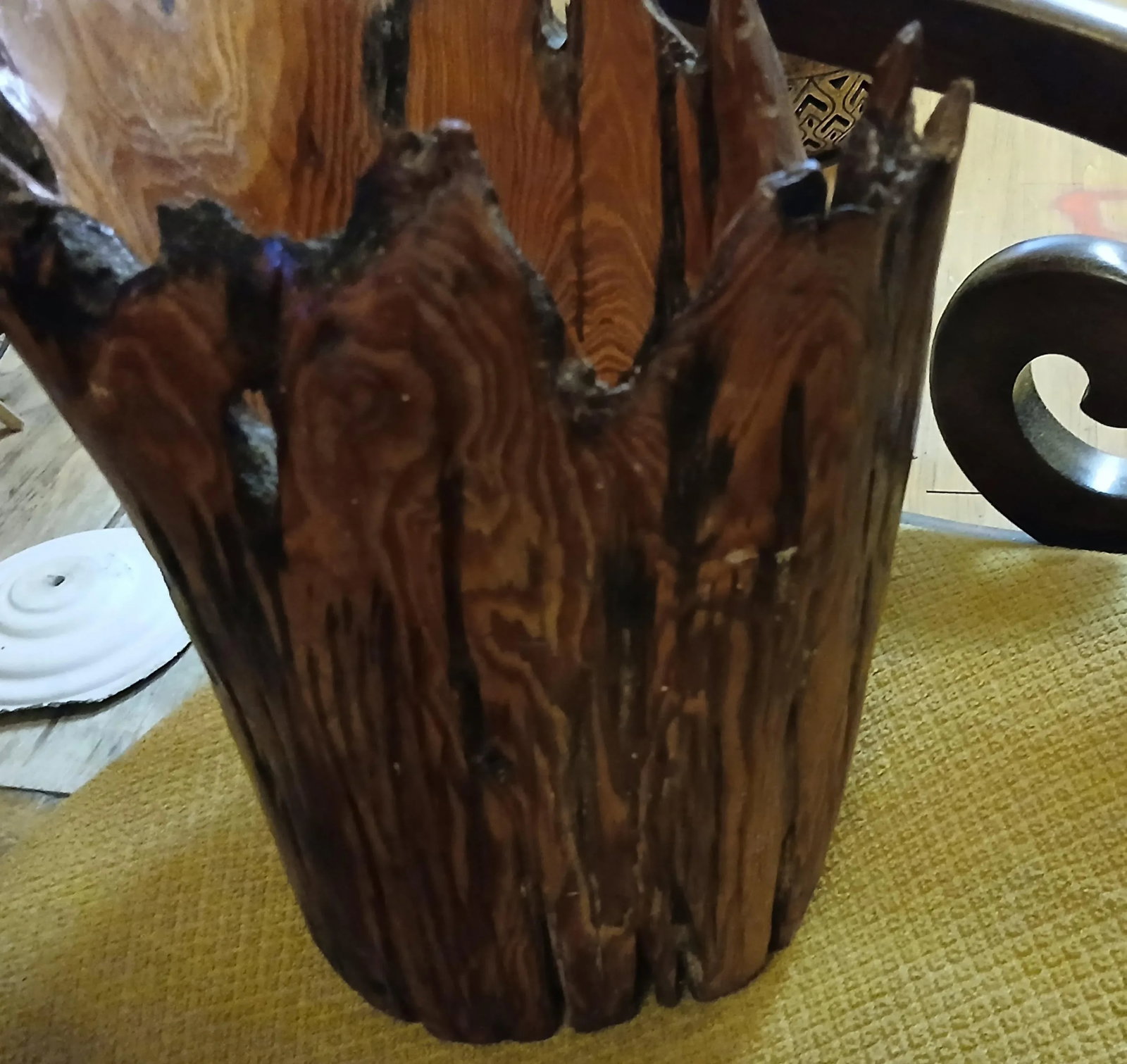 Cypress Wood Handmade Freeform Bowl - 3
