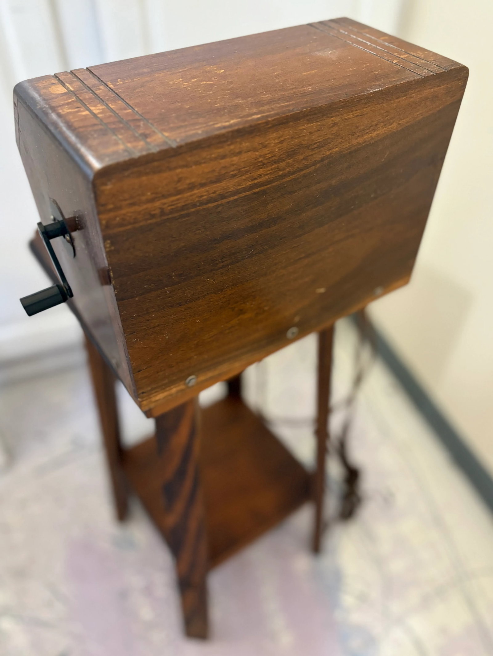 Vintage, Crank Telephone & Stand, Antique Phones - 4