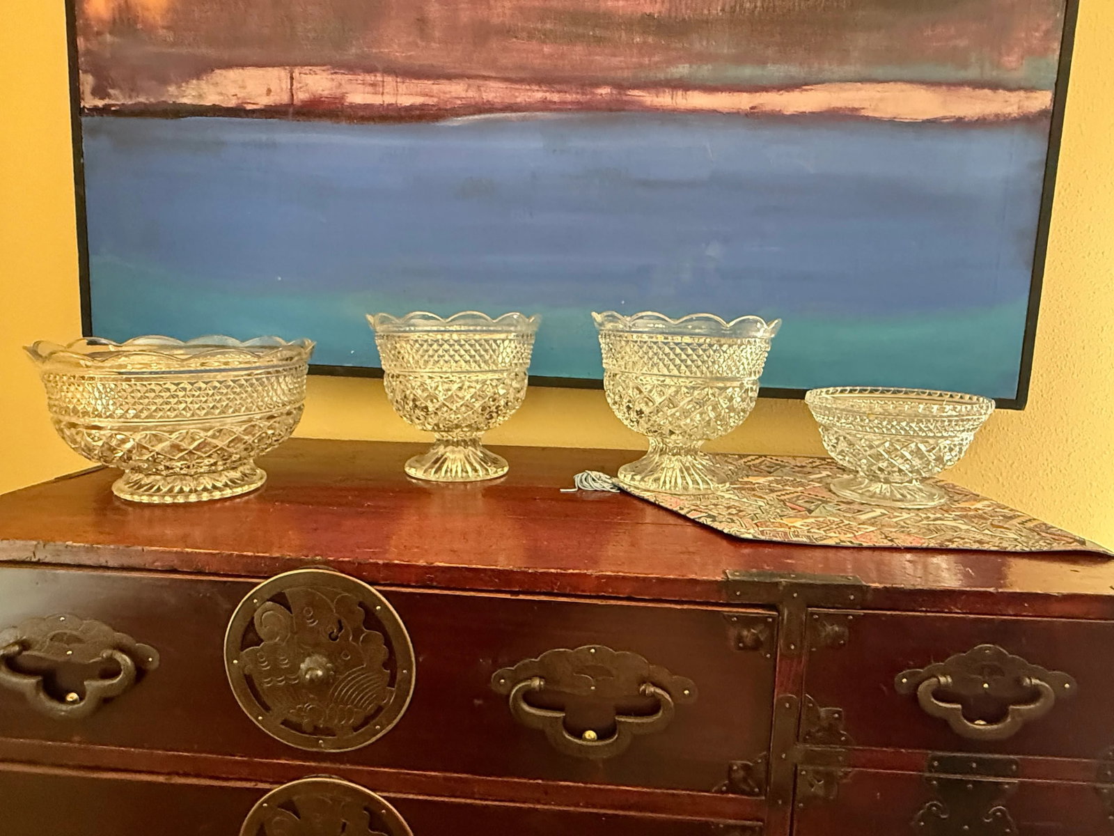 1960s Anchor Hocking Wexford Pattern Glassware Set- 137 Pieces - 12