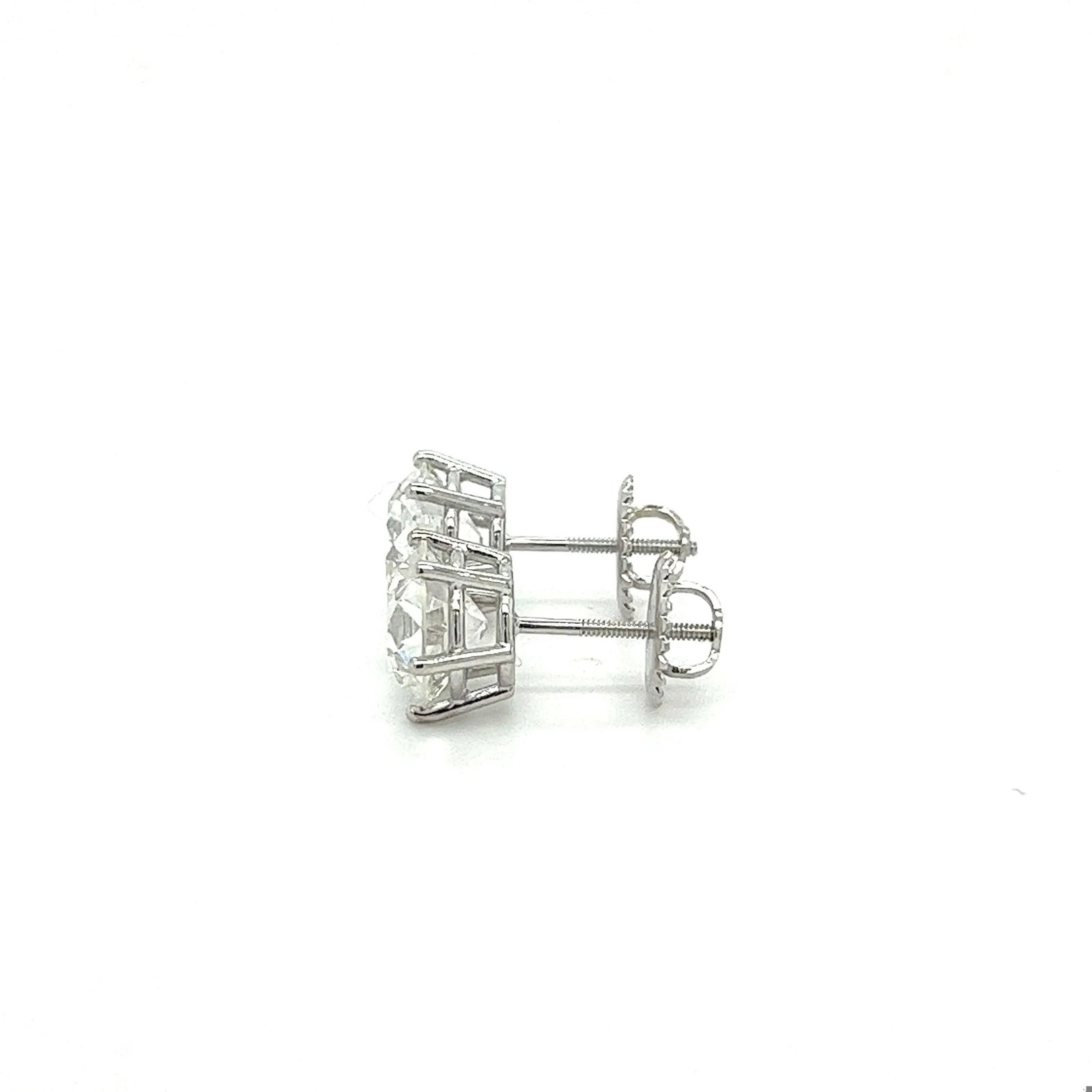 Igi Certified 6.06 Carat Old Euro Cut Lab Grown Diamond Stud Earrings, A Pair - 4