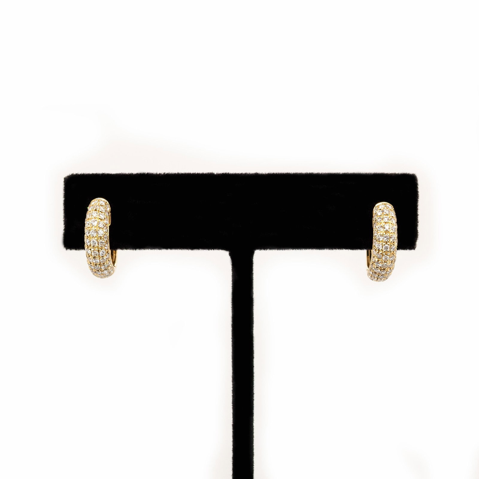 Handcrafted 14k Solid Gold Diamond Hoops - Ethically Earth-Mined Stones - 3