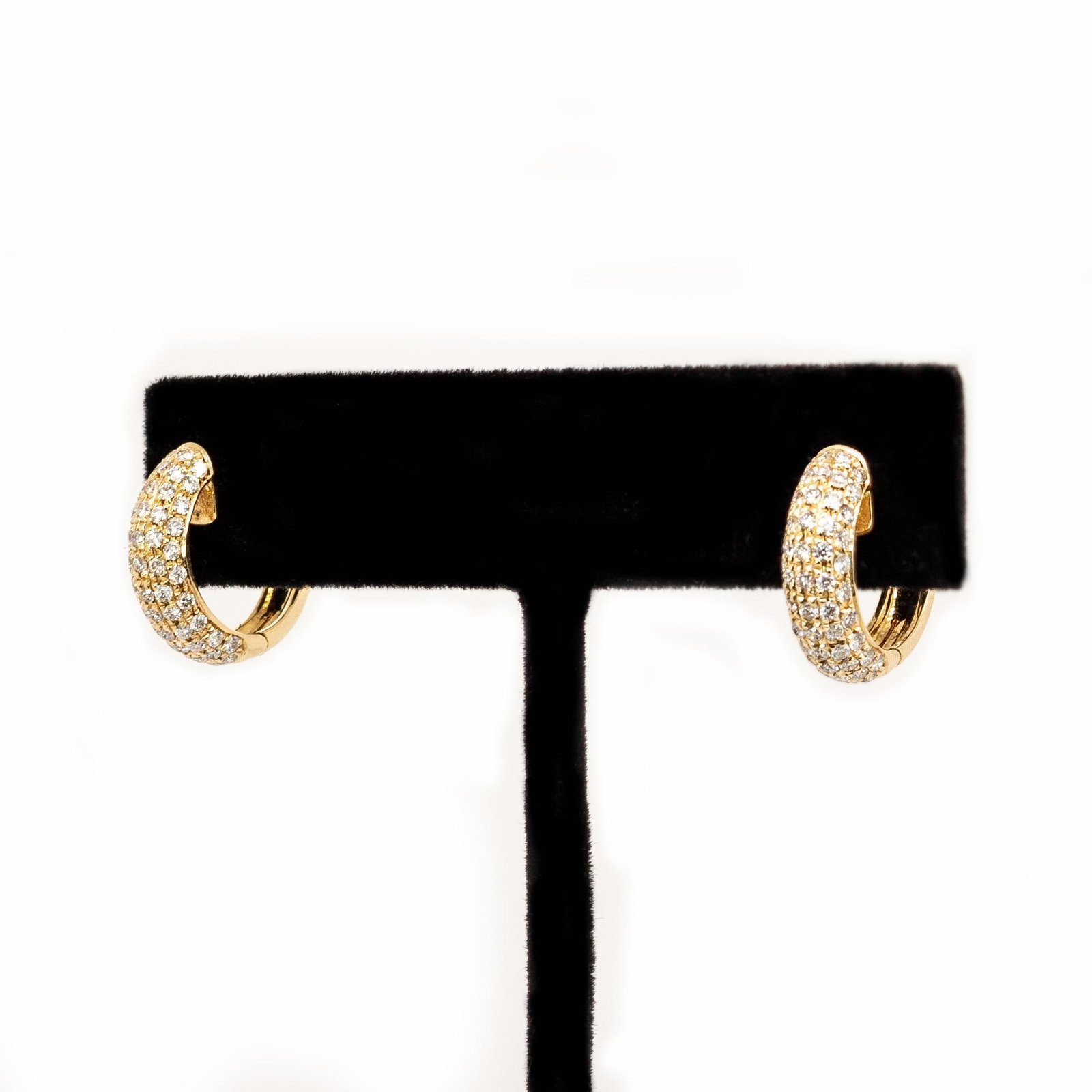 Handcrafted 14k Solid Gold Diamond Hoops - Ethically Earth-Mined Stones - 4