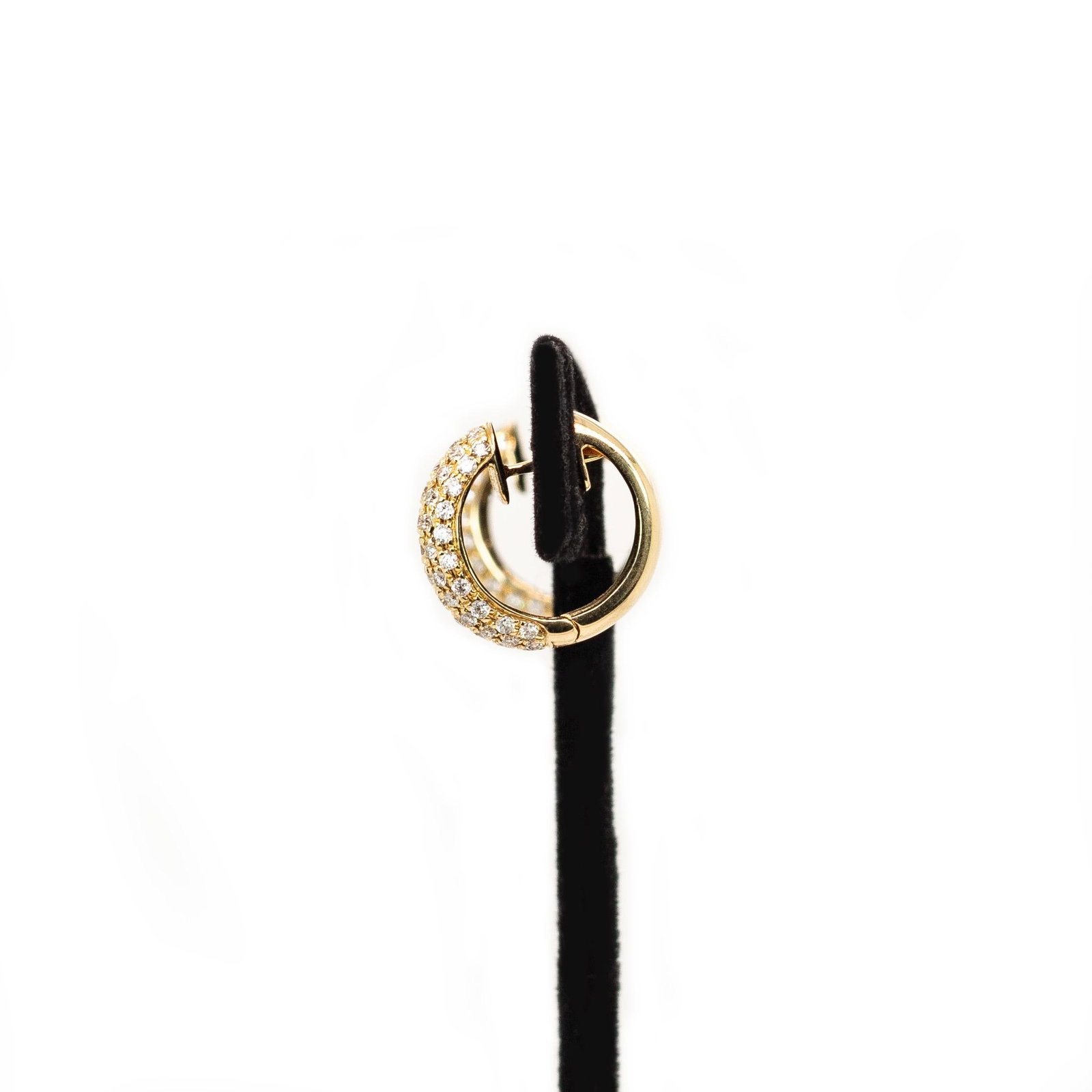 Handcrafted 14k Solid Gold Diamond Hoops - Ethically Earth-Mined Stones - 5