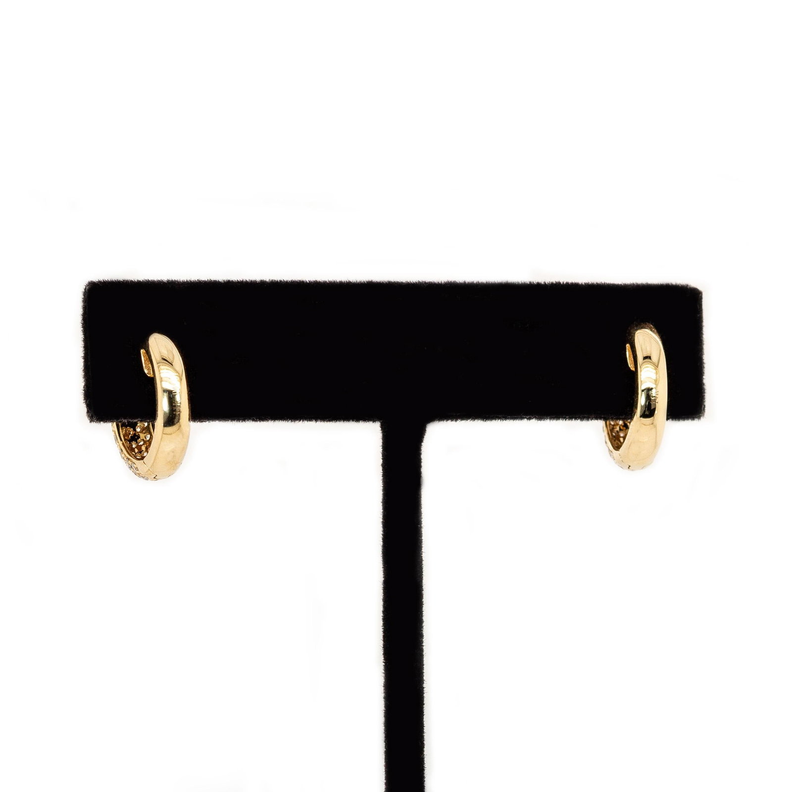 Handcrafted 14k Solid Gold Diamond Hoops - Ethically Earth-Mined Stones - 6