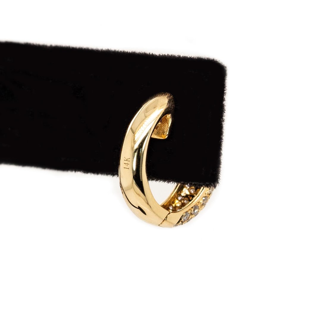 Handcrafted 14k Solid Gold Diamond Hoops - Ethically Earth-Mined Stones - 7