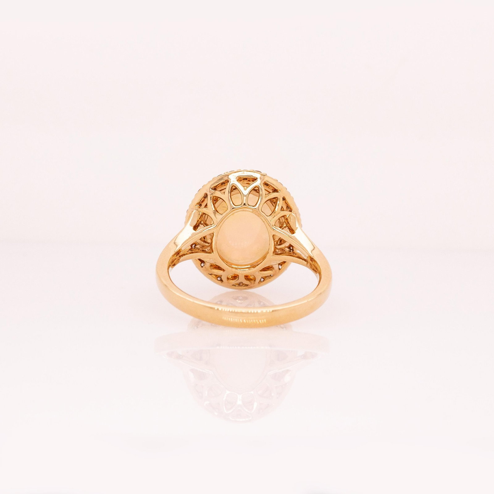 2.4cts Ethiopian Opal Ring With Natural Diamonds Accents: Solid 14k Gold, 11x9mm - 6