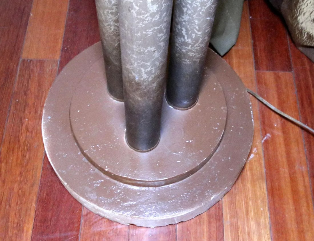 1960s Neoclassical Travertine Marble Torchiere Floor Lamp - 7