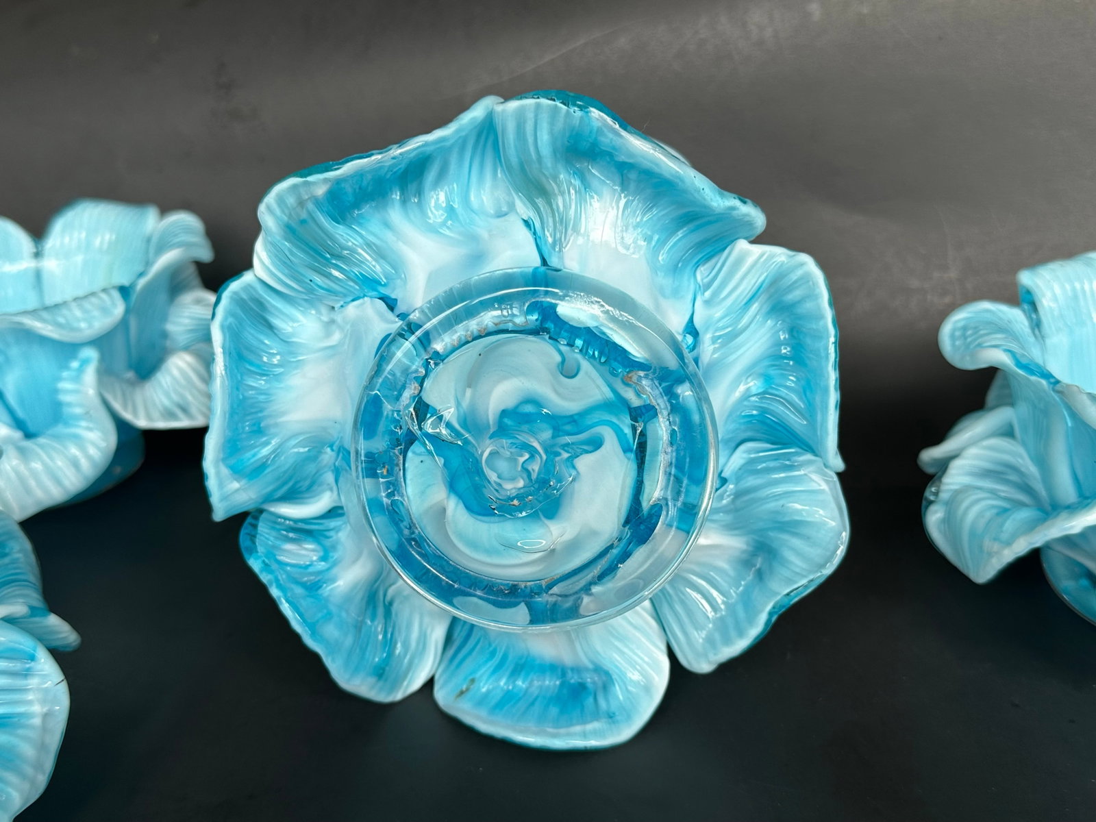 Fratelli Toso Italian Murano Glass Flower Petal Bowl Candle Votive Holders - 10