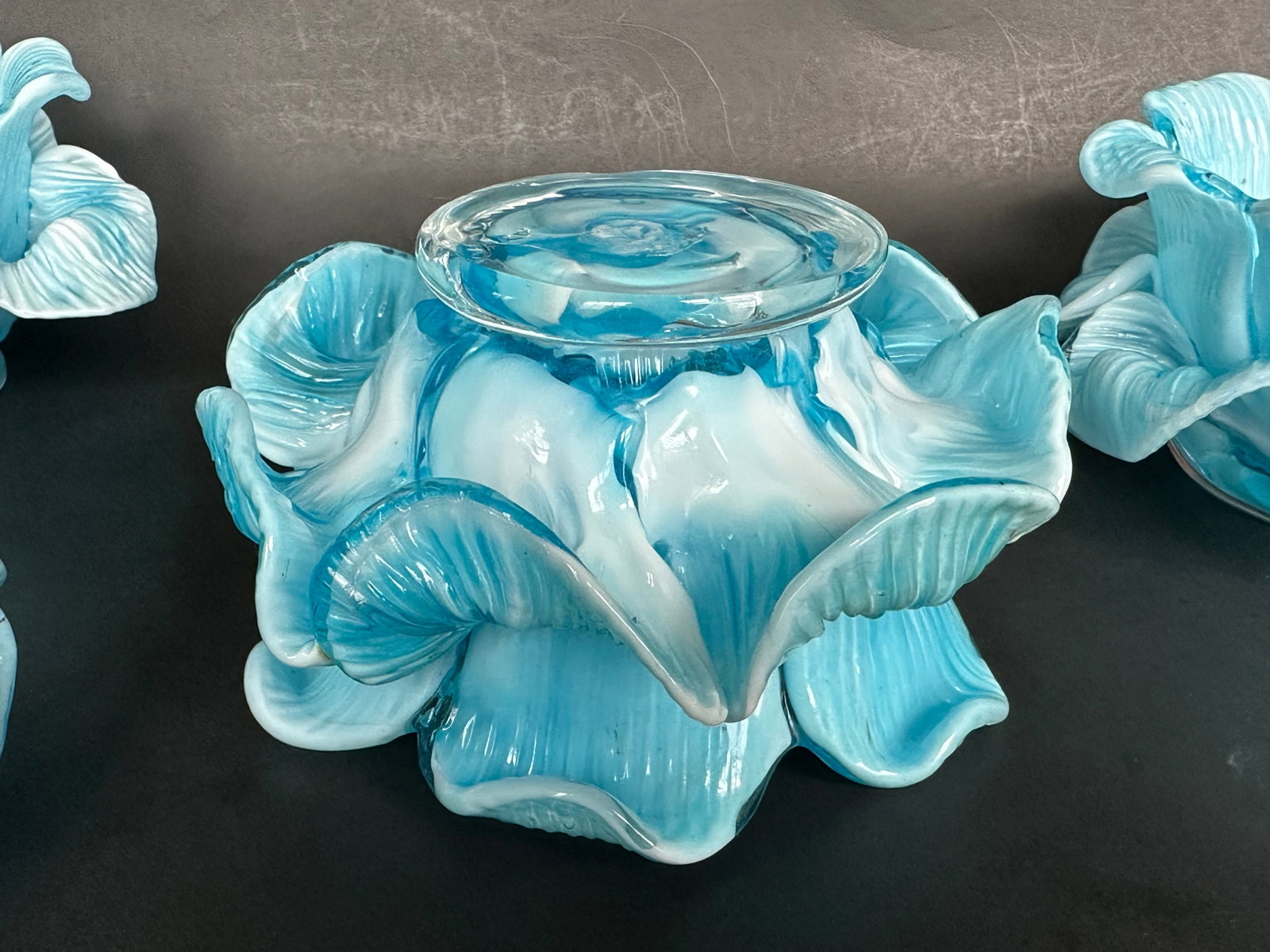 Fratelli Toso Italian Murano Glass Flower Petal Bowl Candle Votive Holders - 13