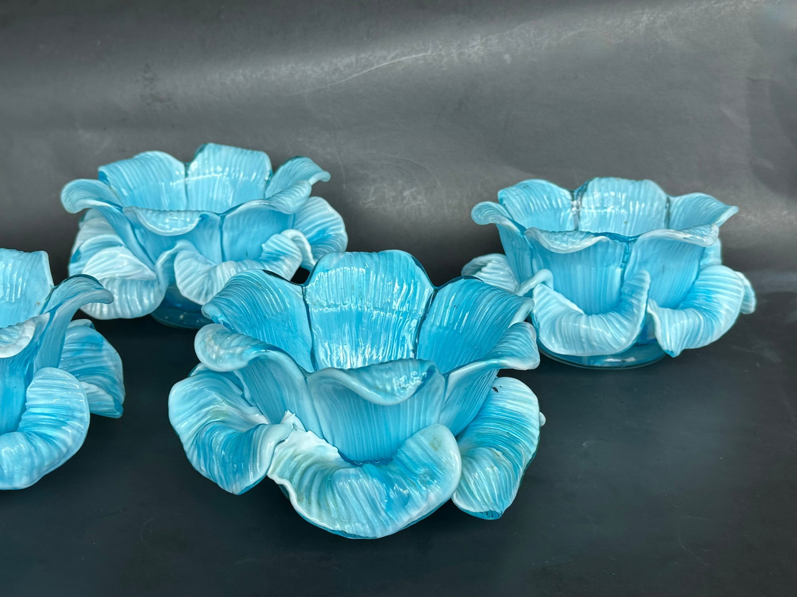 Fratelli Toso Italian Murano Glass Flower Petal Bowl Candle Votive Holders - 15