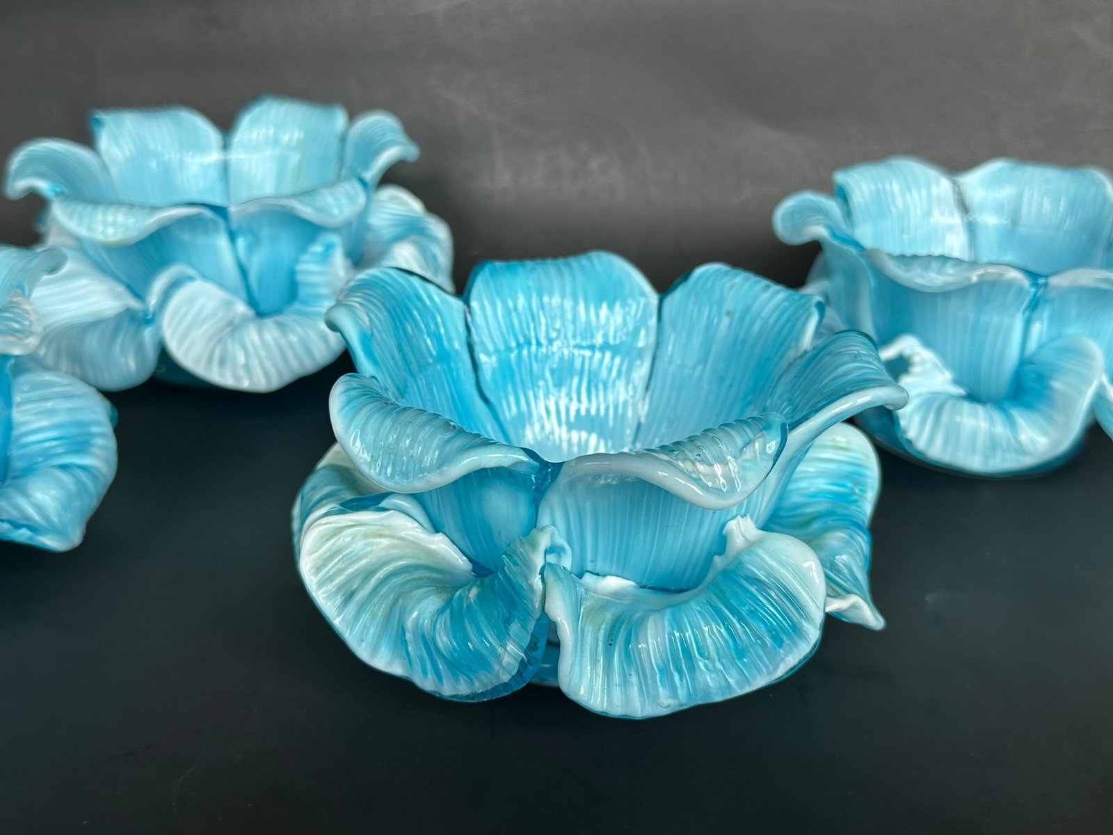 Fratelli Toso Italian Murano Glass Flower Petal Bowl Candle Votive Holders - 4