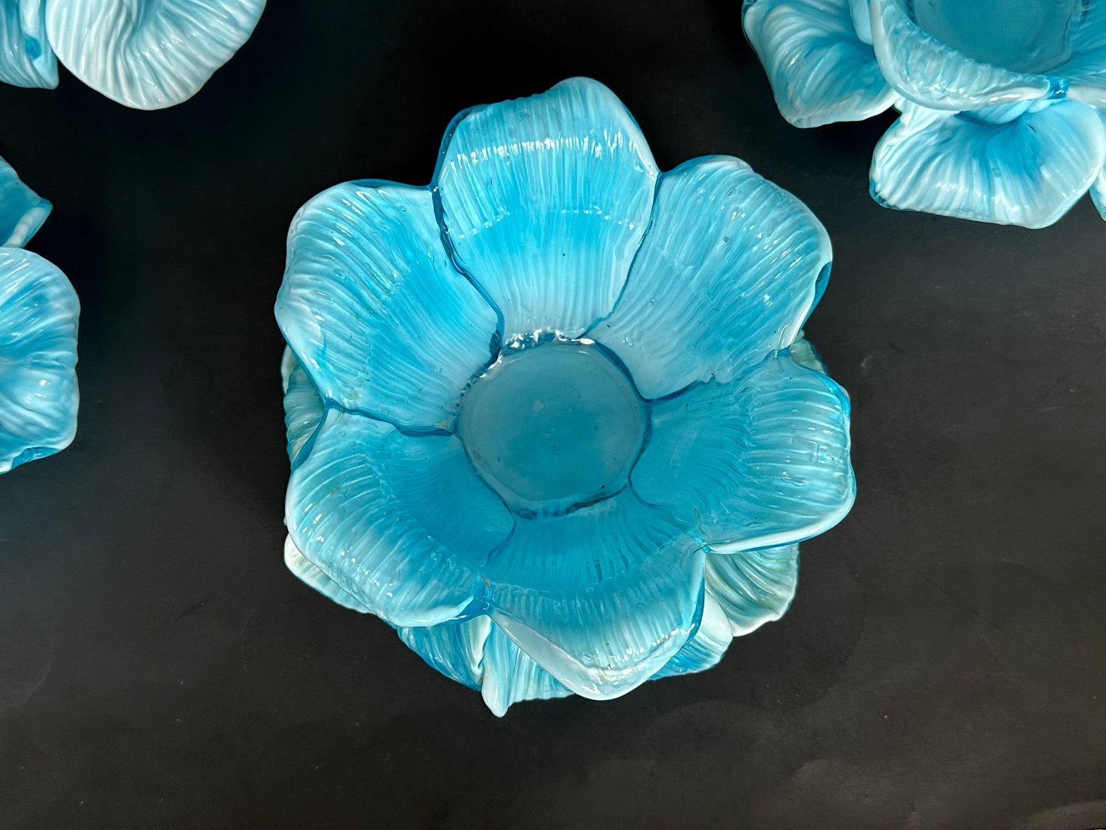 Fratelli Toso Italian Murano Glass Flower Petal Bowl Candle Votive Holders - 5