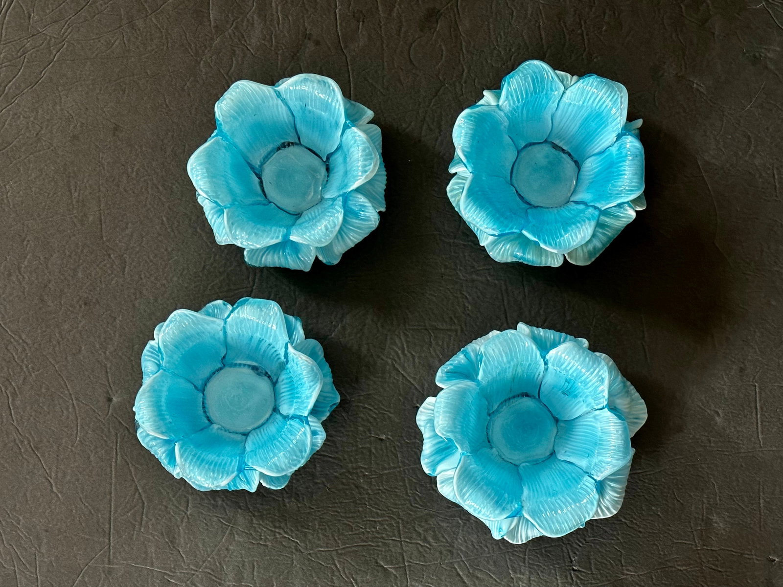 Fratelli Toso Italian Murano Glass Flower Petal Bowl Candle Votive Holders - 6