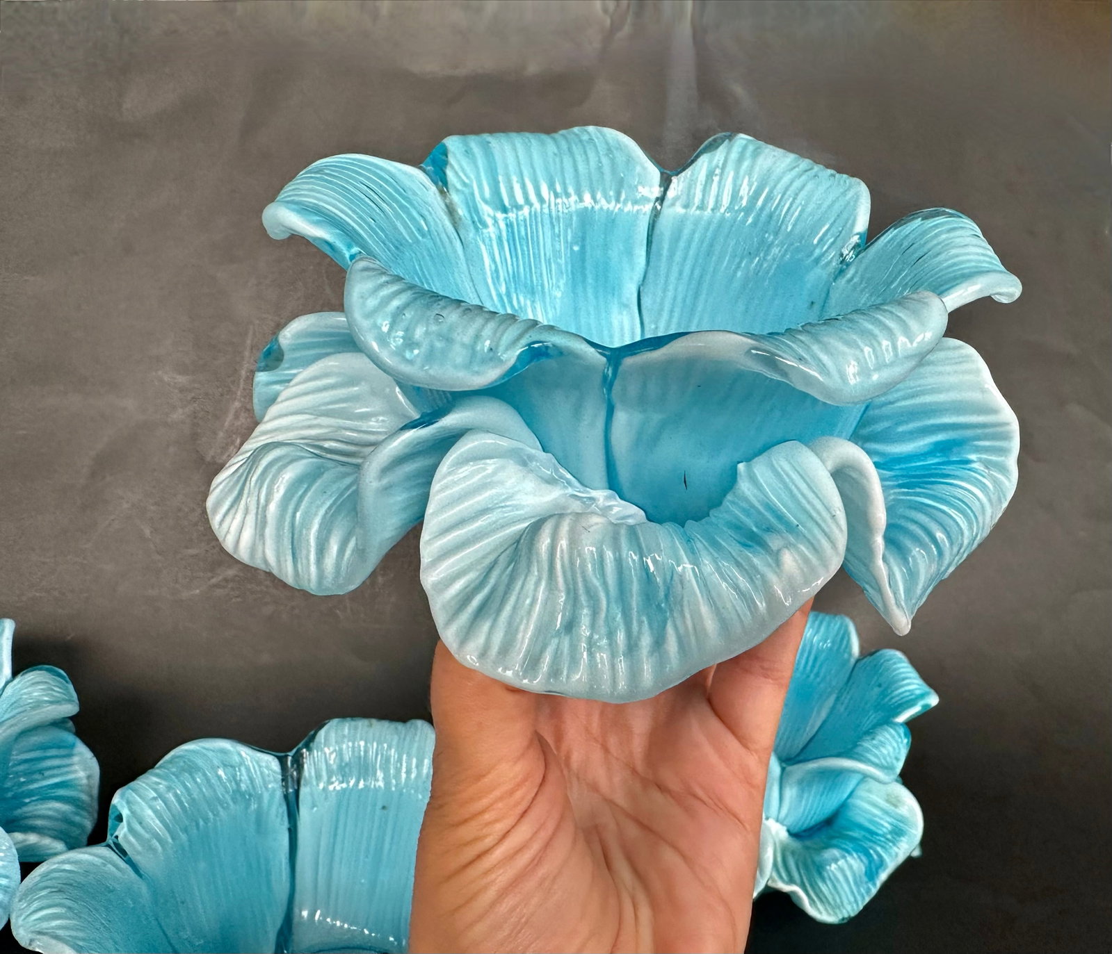 Fratelli Toso Italian Murano Glass Flower Petal Bowl Candle Votive Holders - 8