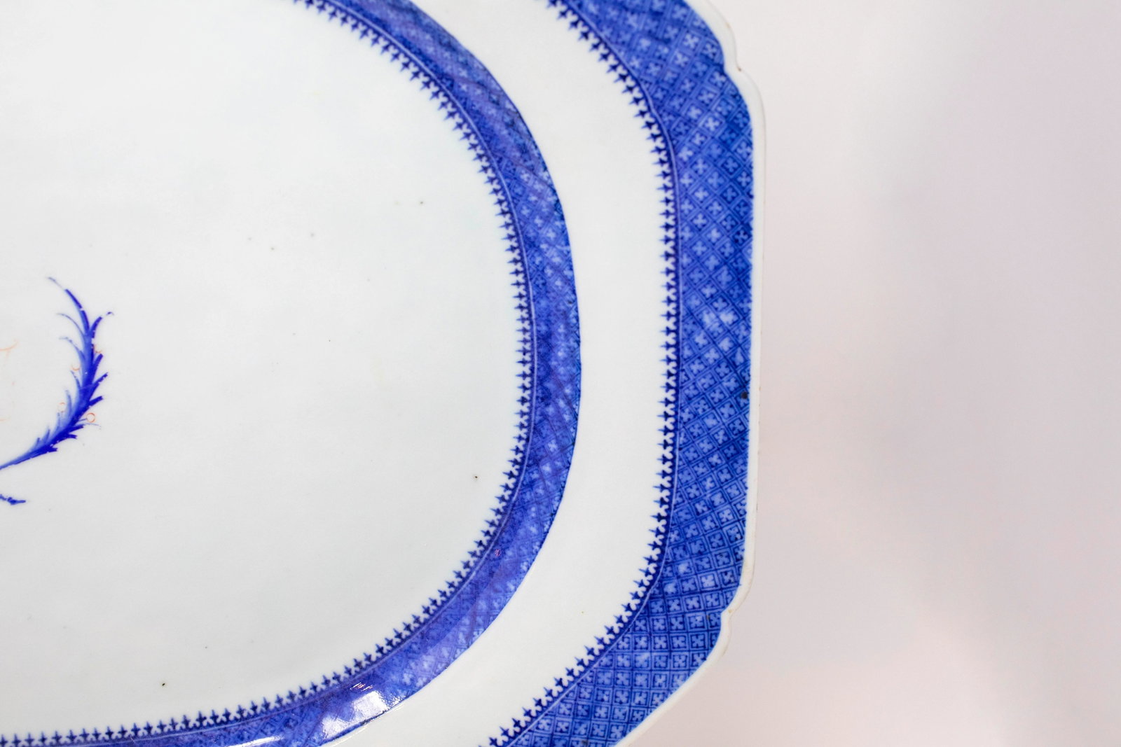Antique Chinese Export Porcelain Large Oval Armorial Blue & White Platter - 3