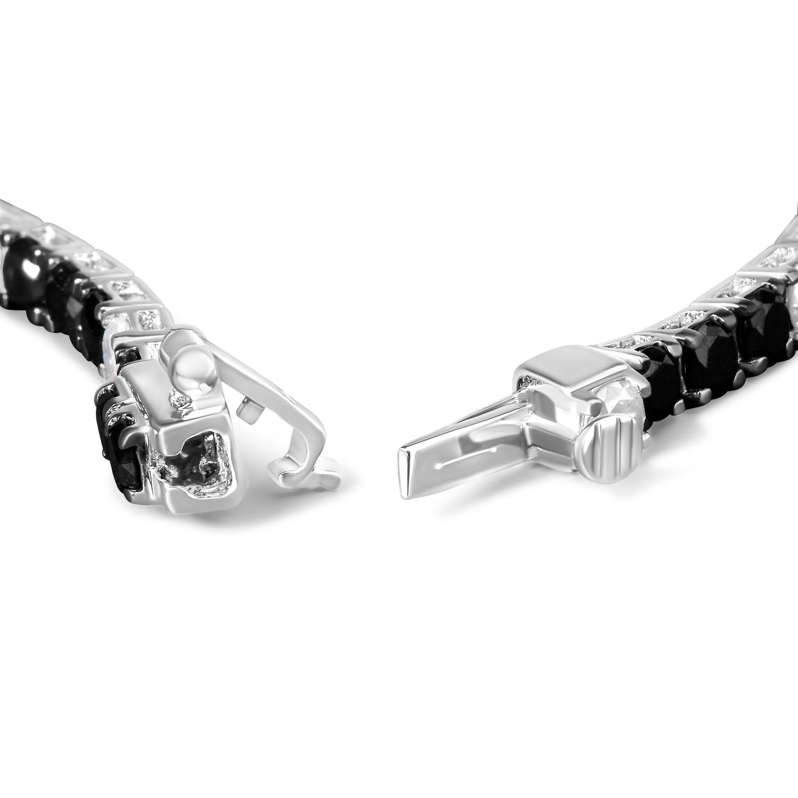 .925 Sterling Silver 5.0 Cttw Black and White Diamond Tennis Bracelet (I-J Color, I2-I3 Clarity) - 7 - 3