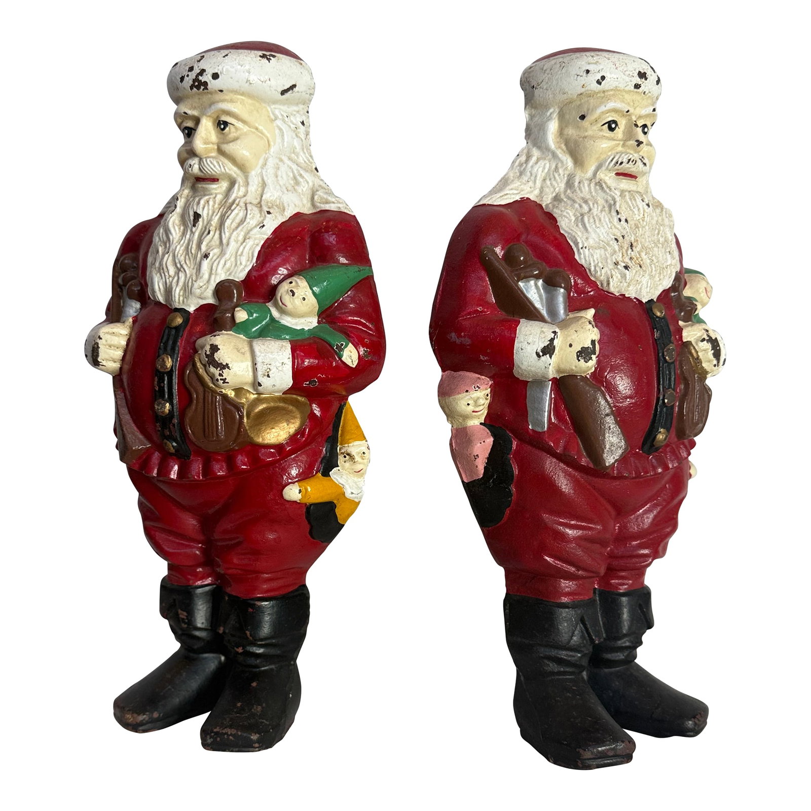 1940s Rare Santa Claus Cast Iron Andirons (1 of 10)