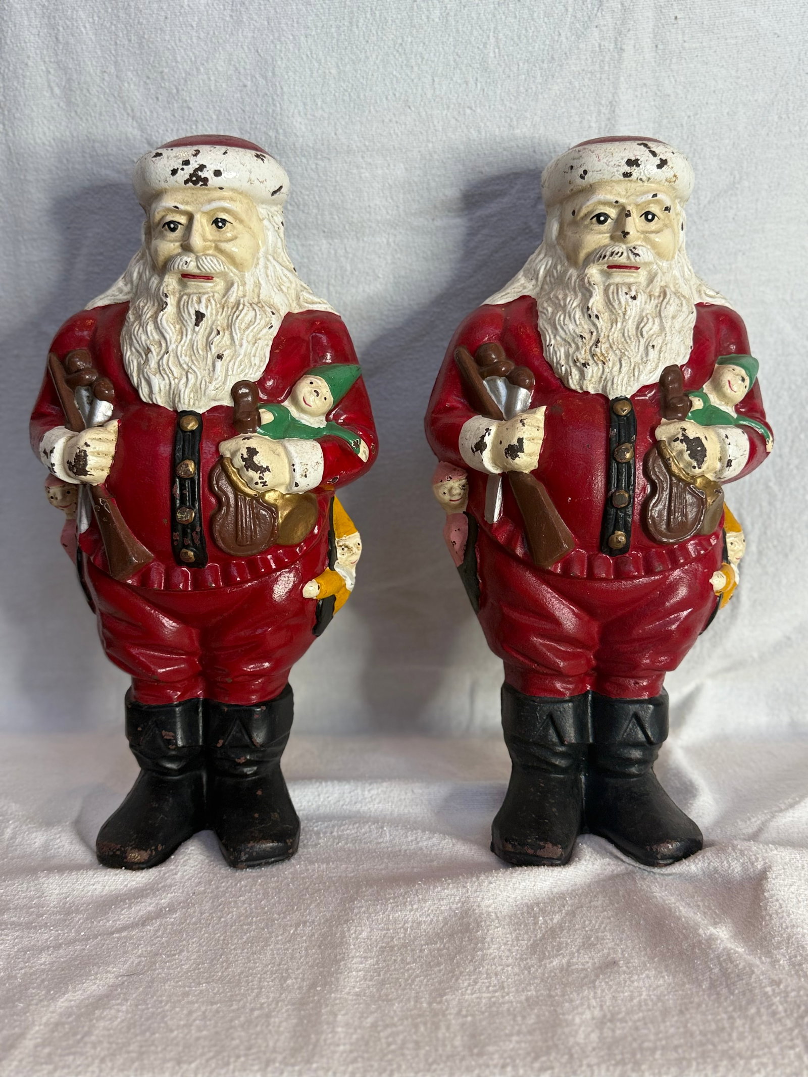 1940s Rare Santa Claus Cast Iron Andirons - 2