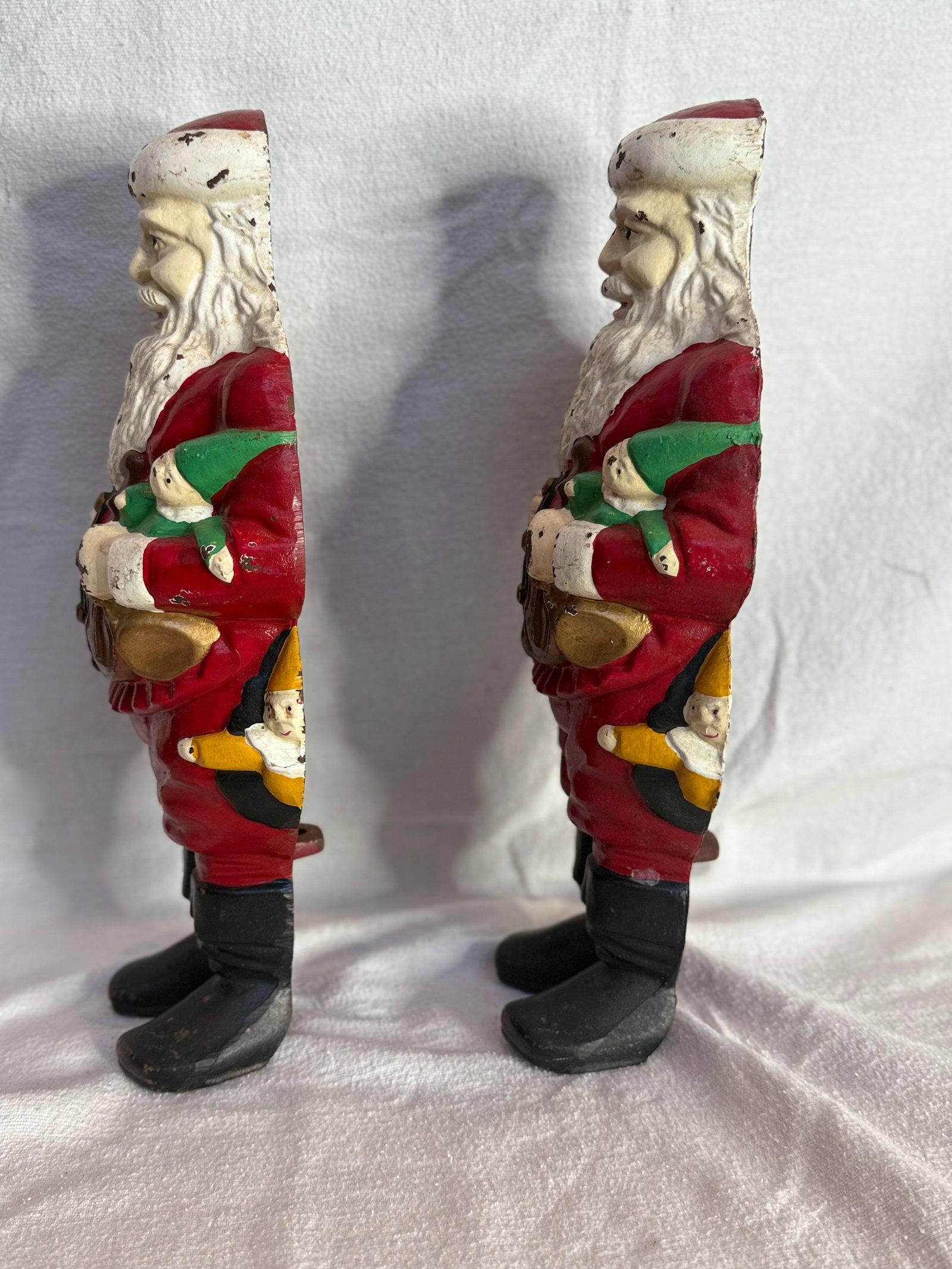 1940s Rare Santa Claus Cast Iron Andirons - 5