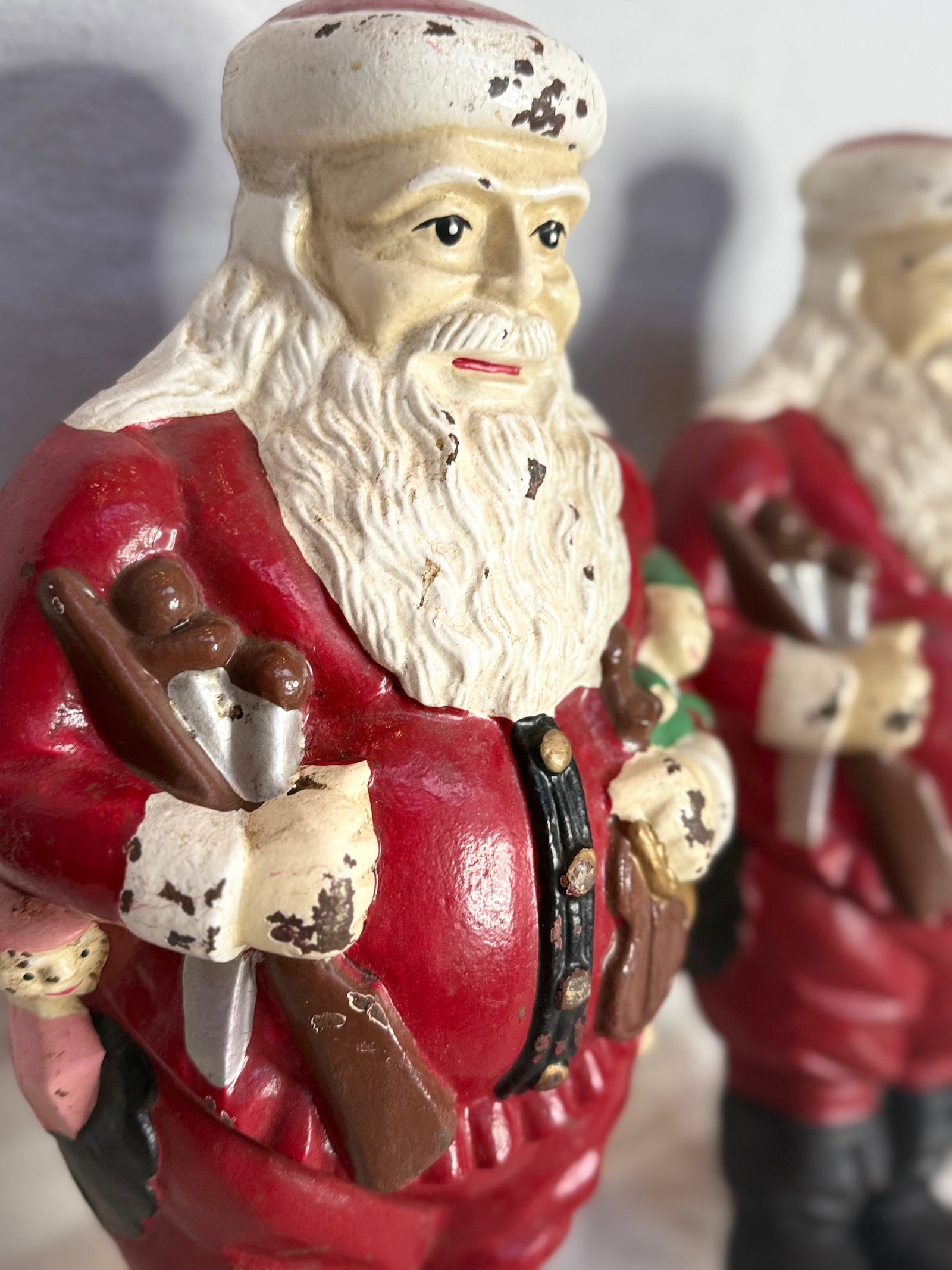1940s Rare Santa Claus Cast Iron Andirons - 7