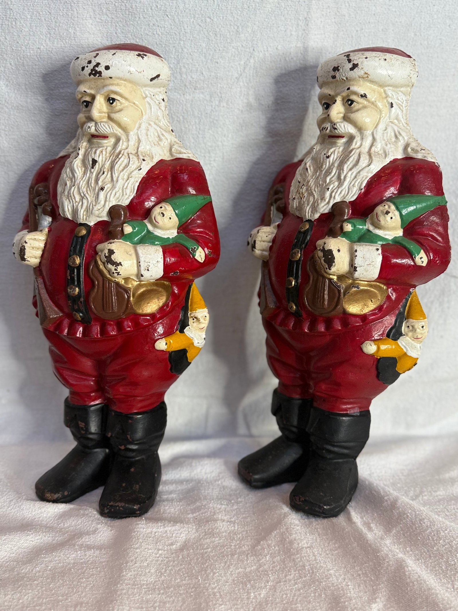 1940s Rare Santa Claus Cast Iron Andirons - 8