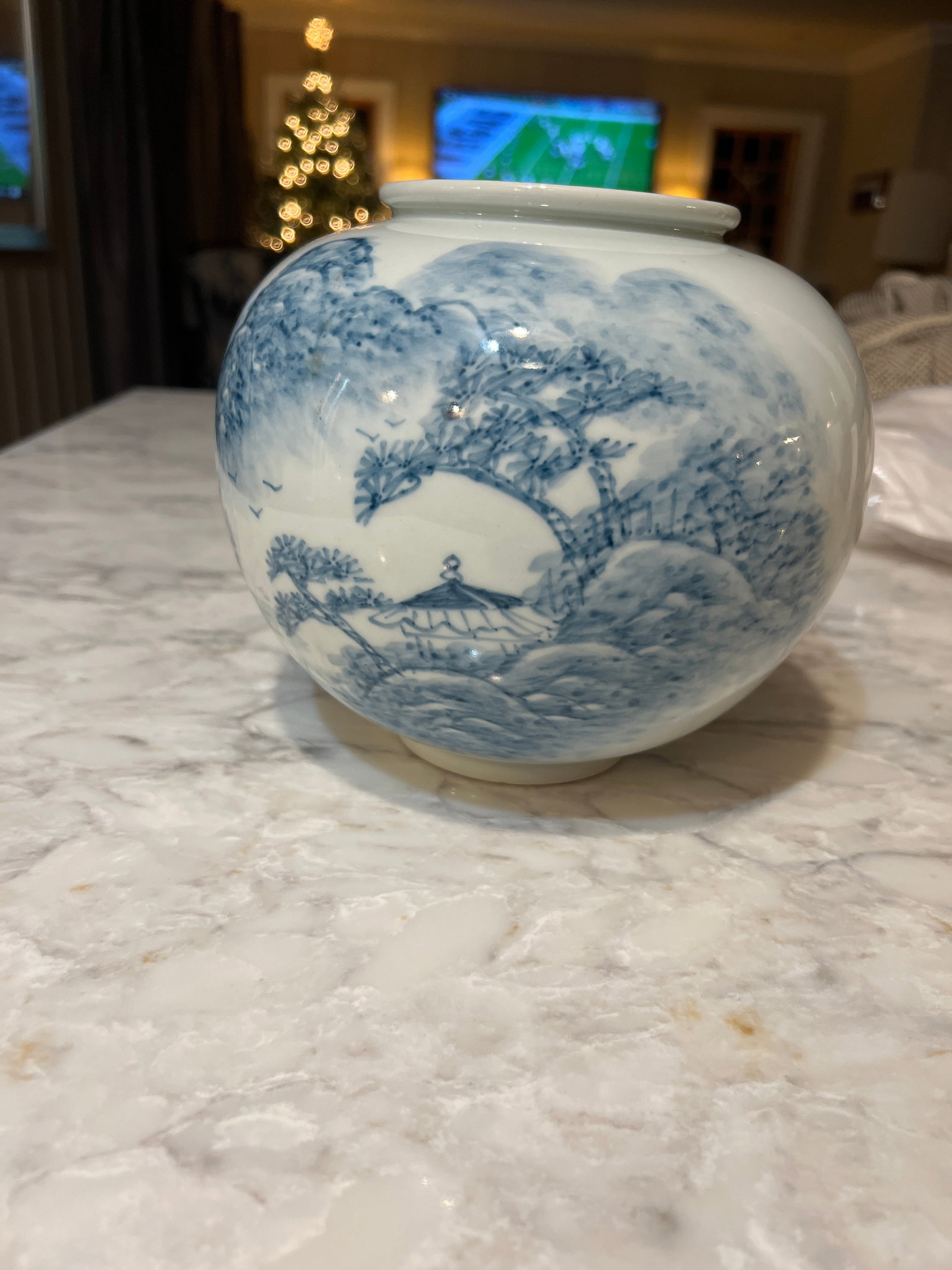 Fukagawa Mid 20 Th Century Entity Porcelain Vase Blue and White - 2