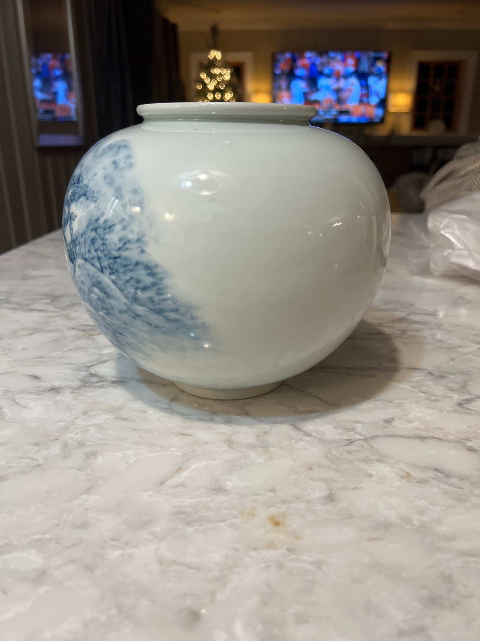Fukagawa Mid 20 Th Century Entity Porcelain Vase Blue and White - 3