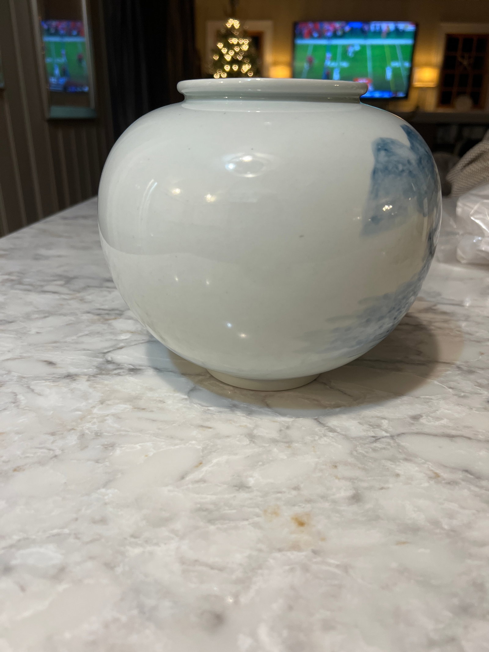 Fukagawa Mid 20 Th Century Entity Porcelain Vase Blue and White - 4