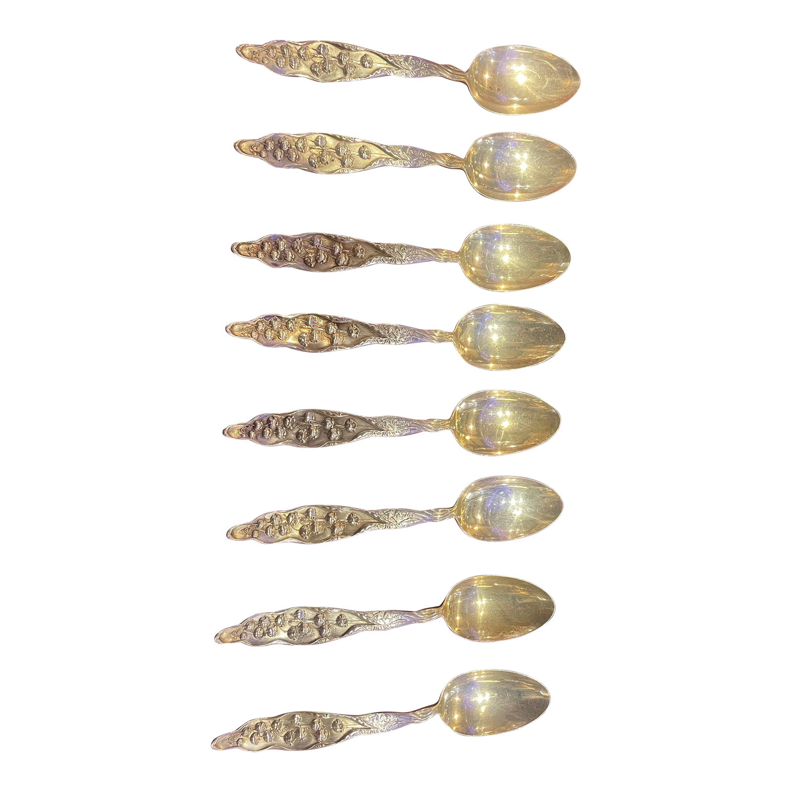 Late 19th Century Sterling Set /8 Spoons in "Lily of the Valley " Pattern by Whiting Manufacturing (1 of 7)