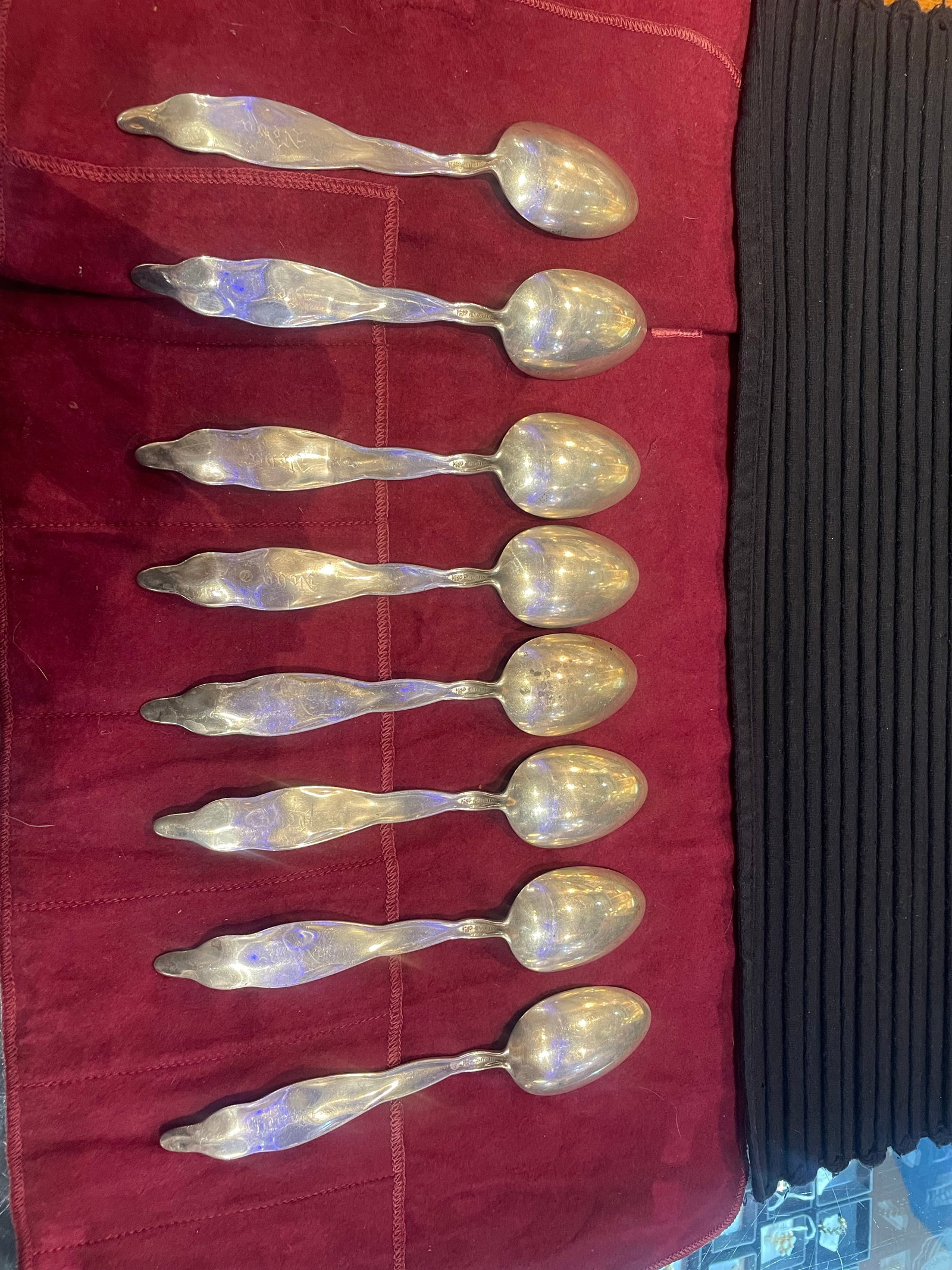 Late 19th Century Sterling Set /8 Spoons in "Lily of the Valley " Pattern by Whiting Manufacturing - 2