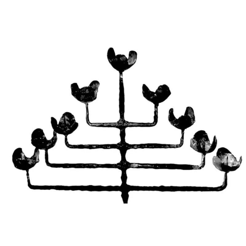 Sale Rare Vintage Mid Century Modern Enormous David Palumbo Hand Forged Steel Hanukkah Menorah - 2