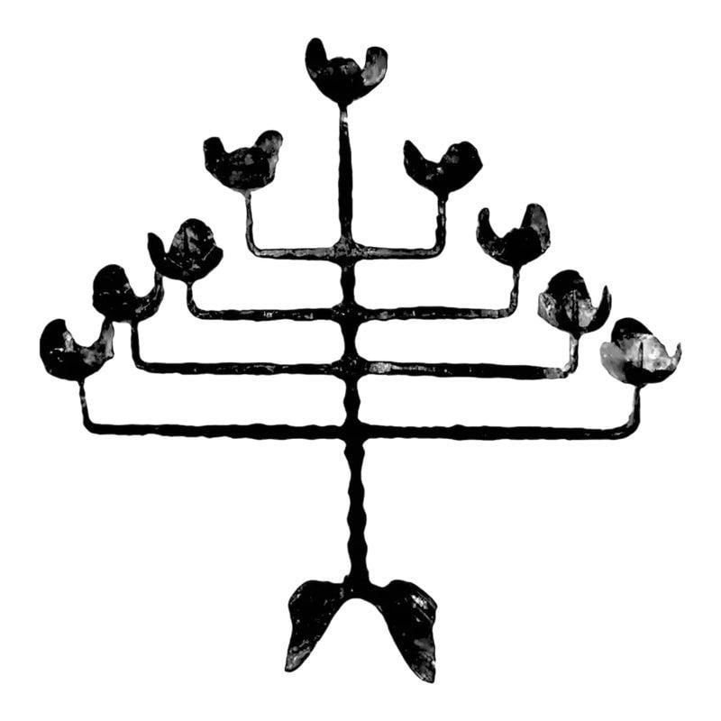 Sale Rare Vintage Mid Century Modern Enormous David Palumbo Hand Forged Steel Hanukkah Menorah - 4