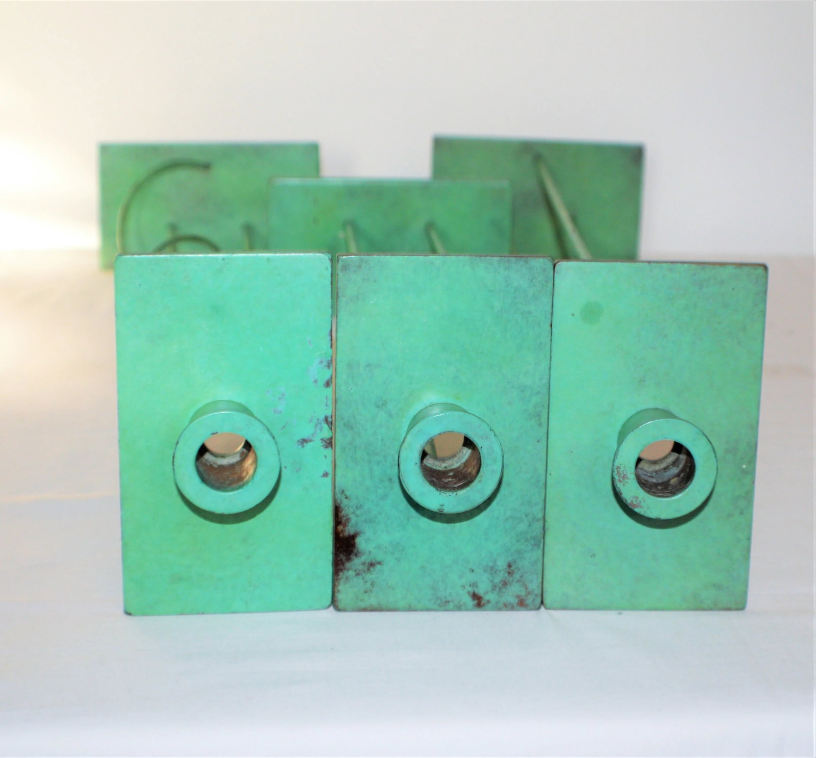 1980s Swid Powell Steven Holl Signed Architectural Prototypes Bronze Candlesticks - Set of 3 - 4
